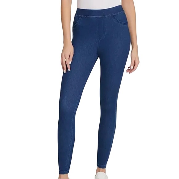 Nine West Denim Leggings Blue Elastic Waist Super‎ Soft Fabric XL Women Pull On - Picture 1 of 12